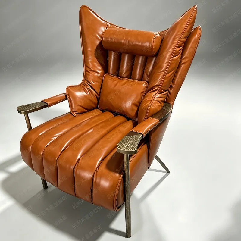 Tea room master chair, living room leather leisure chair