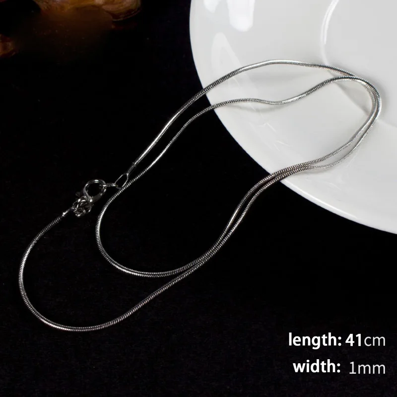 REGELIN New 41/45/50/60cm Length Stainless Steel Chain snake chain Clavicular chain Lobster Clasps Simple Chains Necklace