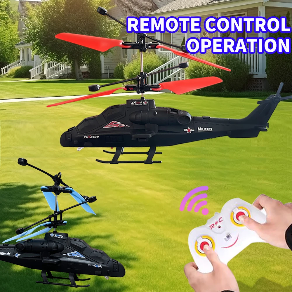 طائرة بدون طيار صغيرة قابلة لإعادة الشحن RC عن بعد آمنة ومقاومة للسقوط طائرات هليكوبتر RC بدون طيار LED ملونة مضيئة التعريفي ألعاب أطفال مقاتلة