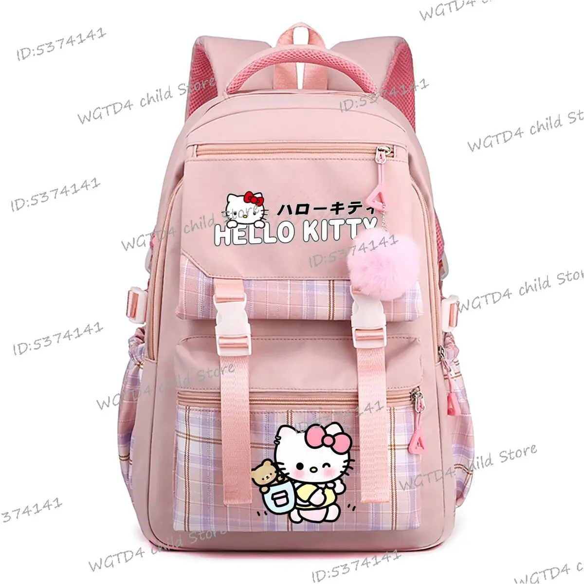 

2025 Fashion School Bags for Girls Cute Hello Kitty Kawaii Student Kids Rucksack Laptop Books Bag Large Capacity Travel Bagpack