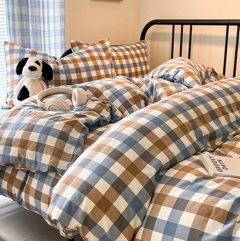 

100% Cotton Bedding Set Duvet Cover Pillowcases Flat Sheets Set Comforter Cover Bed Linens Set Full Queen King Size Nordic Style