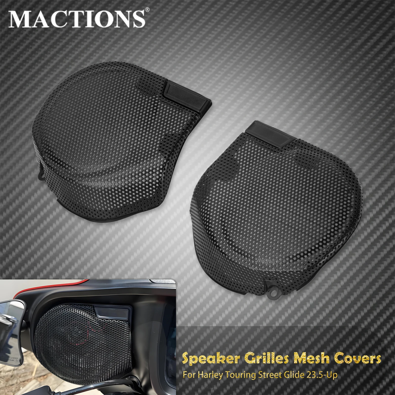 

Решетки для динамиков 6,5 дюймов на передний обтекатель мотоцикла для Harley Touring Street Glide 2024 года и новее, Ultra Electra Glide Standard