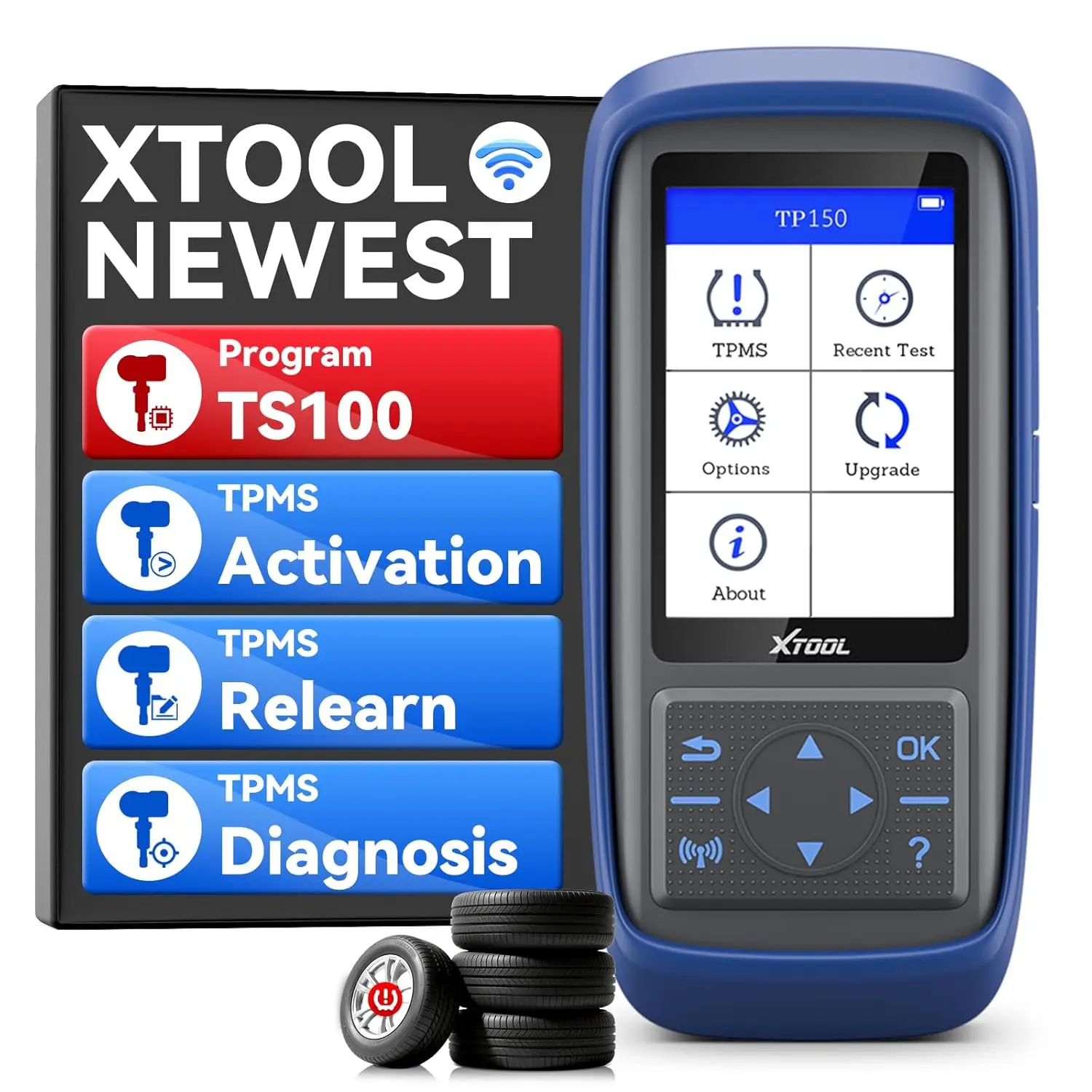 Universal TPMS Programming Tool for Tire Sensor Reset, Relearn & Activation (315/433MHz)
