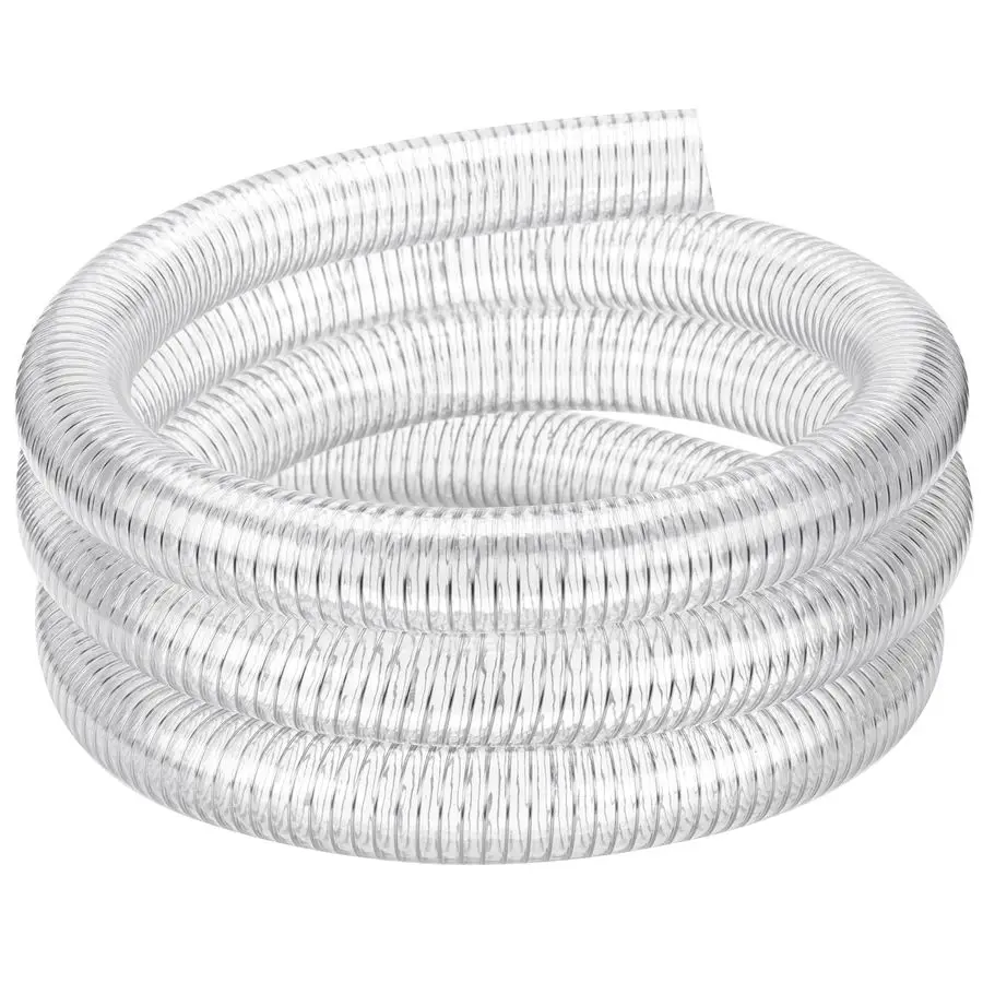 

Hose 1 1 2 id 25ft Clear PVC Spiral Steel Wire Reinforced Vinyl Tubing 1.5 inch Plastic Vacuum Pipe Flex Suction Hose for Dust C