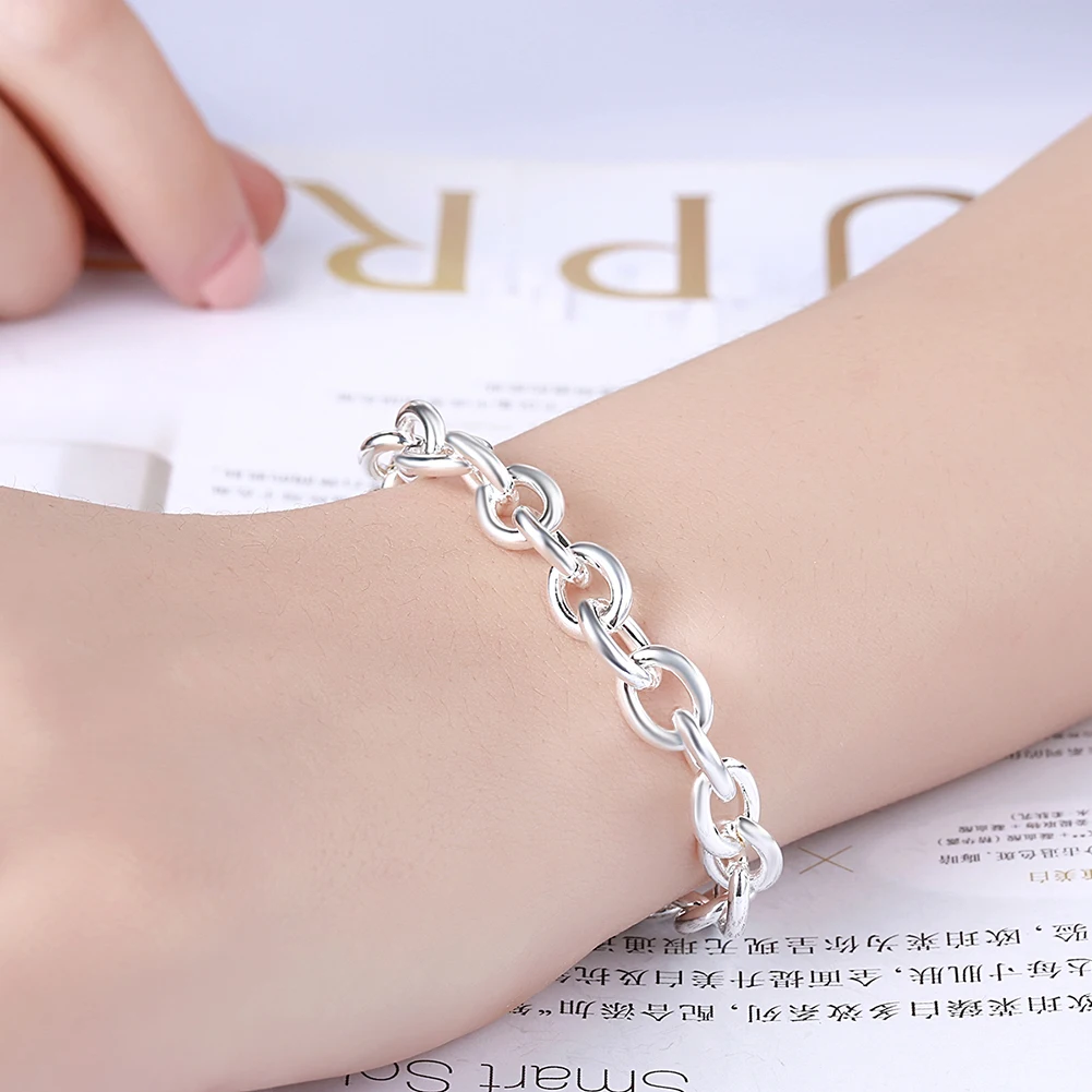 Hot Popular 925 Sterling Silver Wild Chain Bracelets For Women Man High Quality Wedding Party Holiday Gift Fashion Jewelry