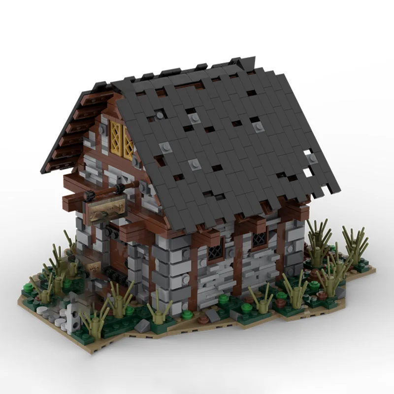 مكعبات بناء MOC مجموعة تمثال نموذج قلعة القرون الوسطى مكونة من 1846 قطعة - مجموعة ألعاب التجميع الإبداعية كهدية للعطلات مناسبة لـ