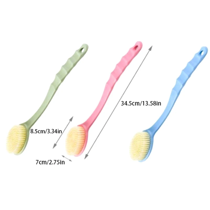 Soft Body Scrubber Shower Exfoliating Scrubs Long Handle Bath Brush Exfoliator Skin Massager Cleaning Brush Bathroom Accessories