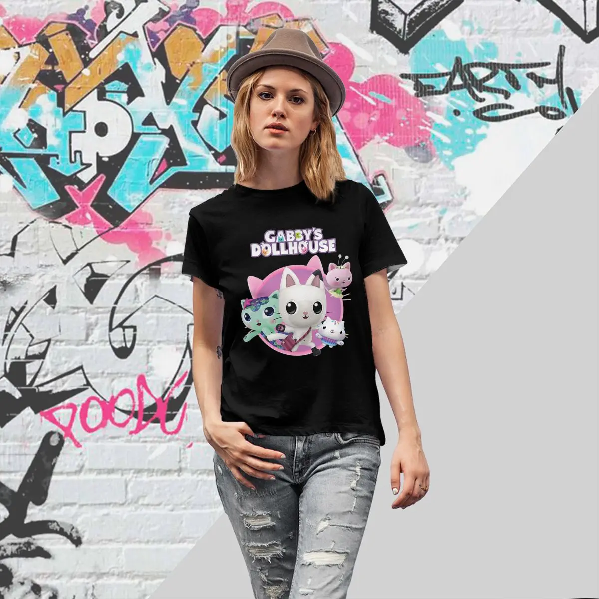 Gabbys Dollhouse T-shirt in cotone T-shirt casual stile street unisex Girocollo estivo T-shirt Harajuku Abiti oversize