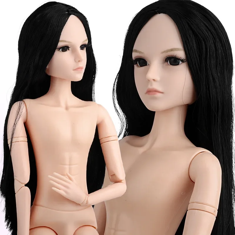 1/3 Male 60cm Bjd Doll Nude Body Ancient Type Long Hair Diy Girl Toys 23 Joint Normal Skin Dress Up Play House Doll Accessories