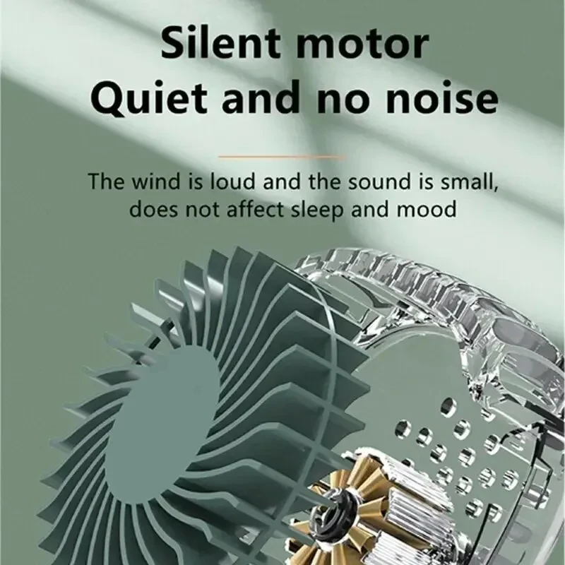 LED Display Neck Fan, Bladeless Rechargeable Portable Fan, Strong Wind Hands-Free Wearable Cooling Fan for Outdoor Office
