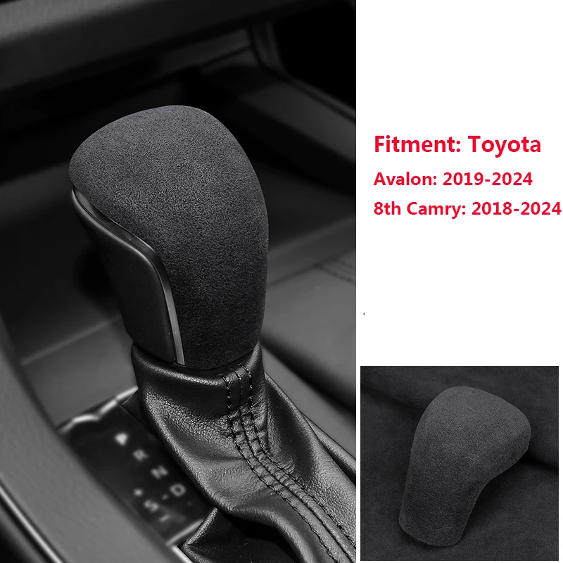 Suede Versnellingspook Pookknop Cover Versnellingspook Grip Handvat Trim Fit Voor Toyota 8th Camry 2018-2024 Avalon 2019-2024