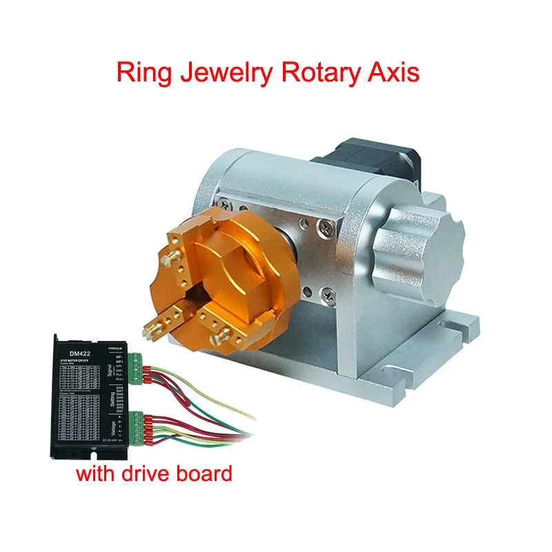 

Ring Jewelry Rotary Axis For Fiber Laser Nameplate Marking Machine 20W 30W 50W Use With Drive Board