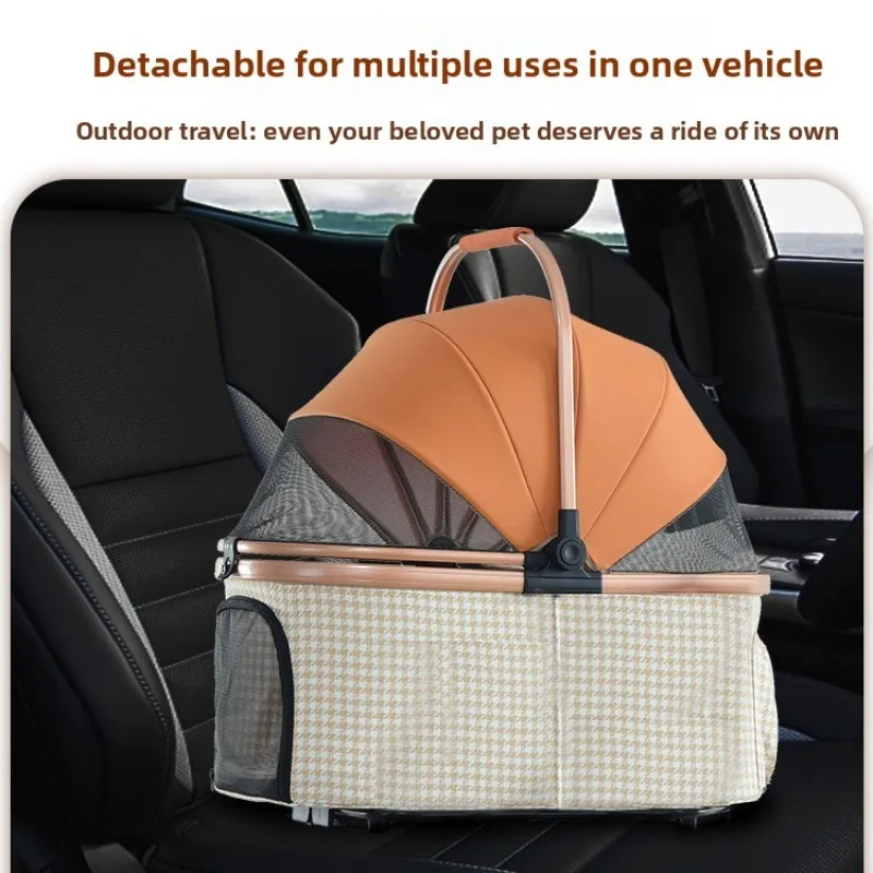 Mid Size Pet Stroller Outdoor Foldable Large Dog Carrier Detachable Basket Shock Absorbing Dog Stroller Stroller for Dog
