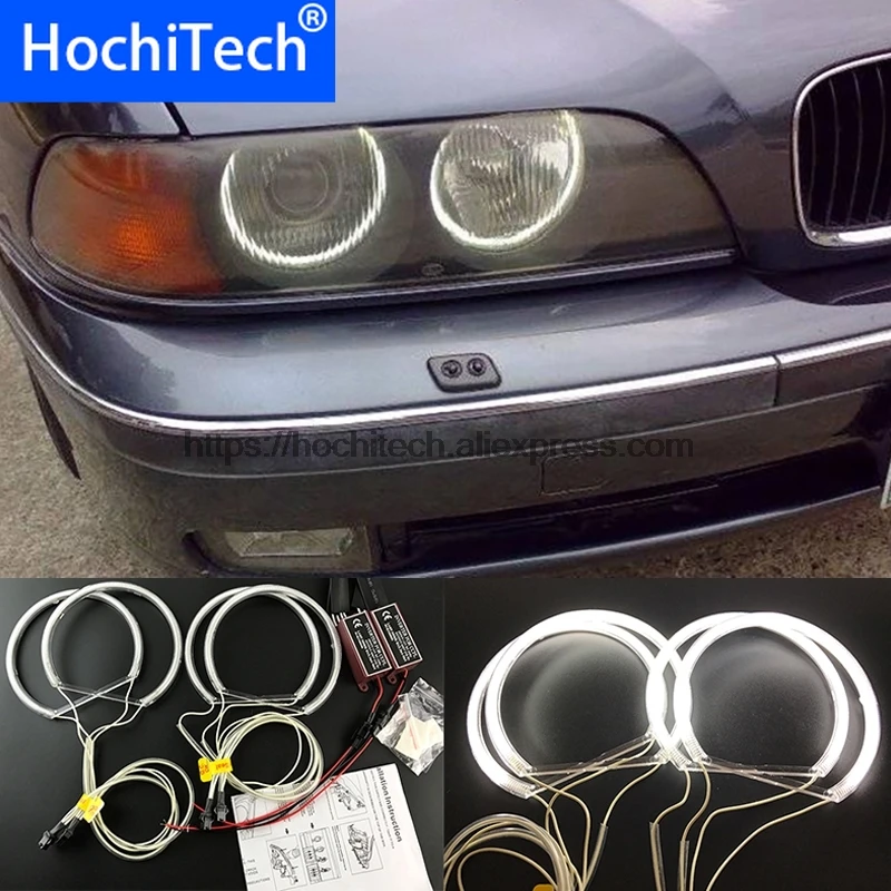 

Стайлинг автомобиля WHITE 6000K CCFL Фара Halo Angel Eyes Kit Angel Eyes Light HochiTech для BMW 1995-00 E39 5 Series Pre-facelift