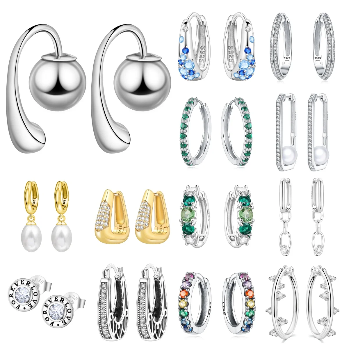 

CYMYSS 2025 S925 Sterling Silver Zircon Hoops Drop Earrings Boutique Birthday Party Wedding Reception Present Women's Jewellery