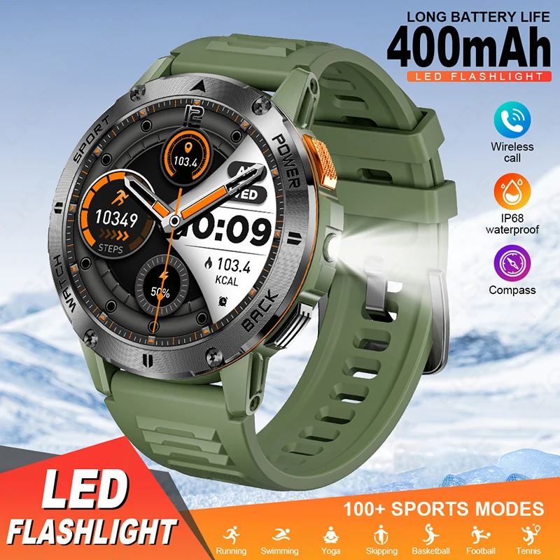 

LIGE Wristwatch Smart Watches Military Grade Men's Smart Watch 400mAh LED Flashlight Outdoors Sports Smart Watch For Android IOS