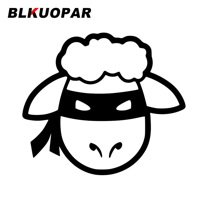 BLKUOPAR Ninja Sheep Head Cartoon Silhouette Car Sticker Personality Decal Waterproof Die Cut Trunk Motorcycle Car Accessories