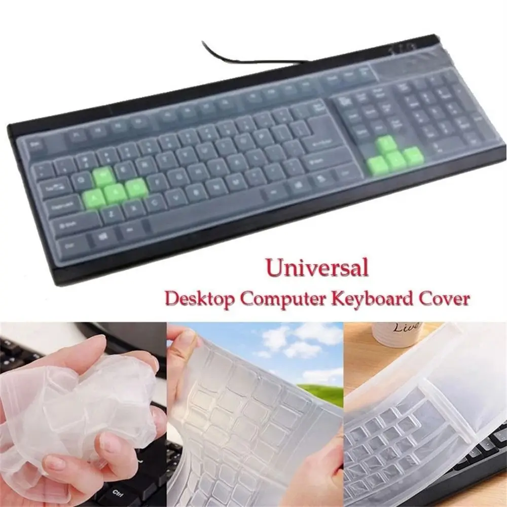 1Pcs Universal Waterproof Silicone Desktop Computer Keyboard Cover Clear Skin Protector Film Shell Dust-Proof Protective Film