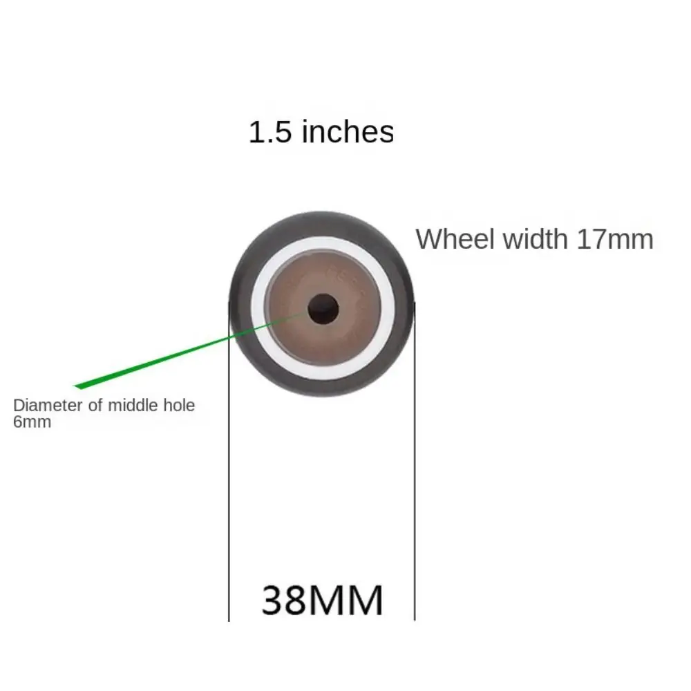 1/1.5/2 inch TPR Rubber Casters Forming Bearing Pulley Soft Coated Wheel Replacement Suitcase Wheel Parts For Furniture