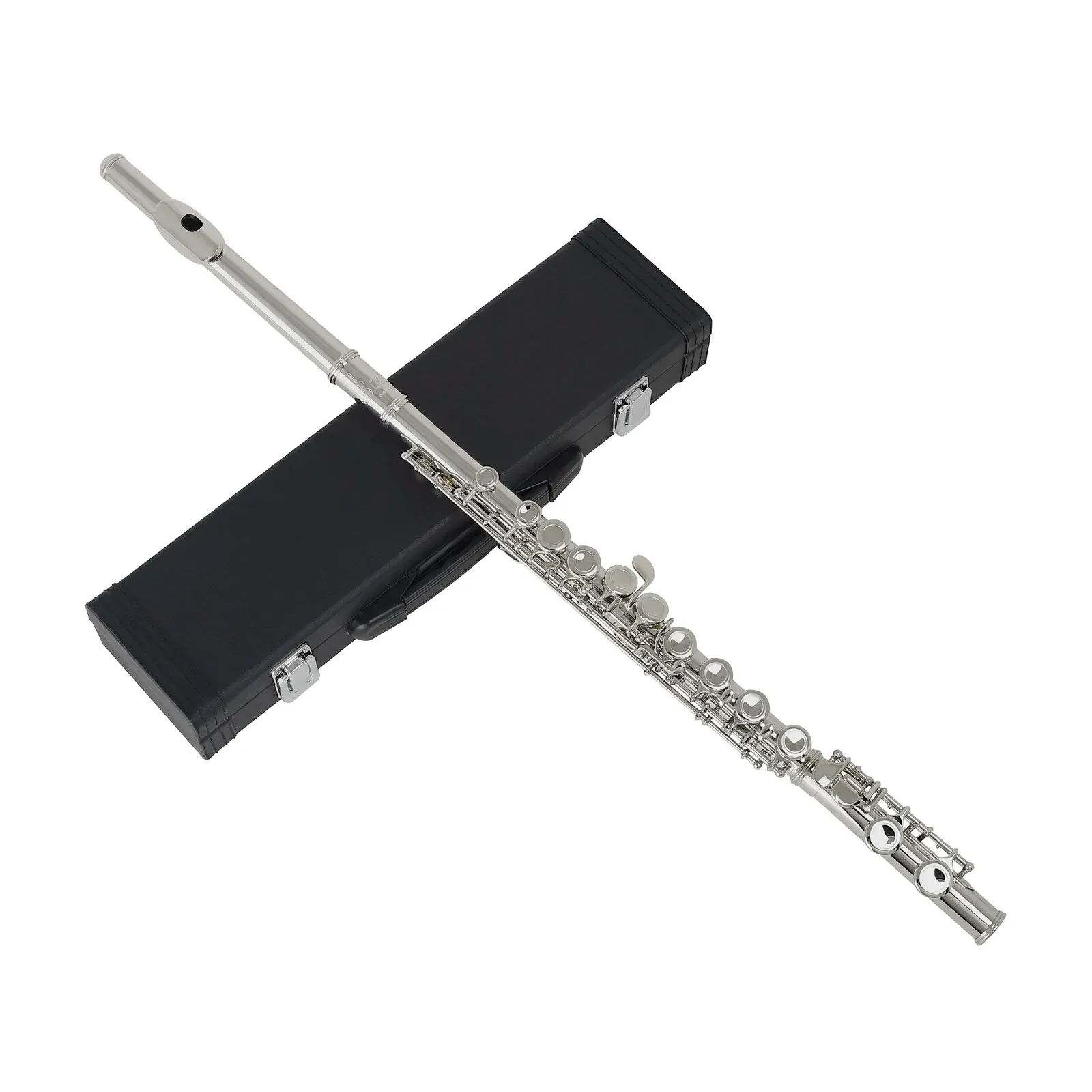 SLADE 16 Closed Open Holes C Key Professional Transverse Flute Concert Musical Instrument with Box Cleaning Cloth Stick Gloves