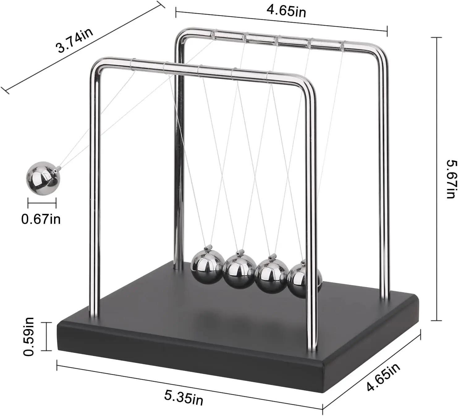 Newtons Cradle Balance Balls Science Physics Gadget Desktop Decoration Kinetic Motion Toy for Home and Office