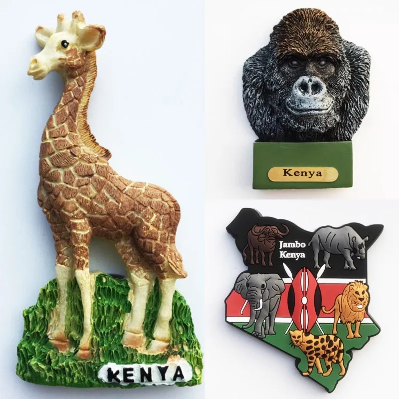 Kenya Fridge Magnetic Stickers Tourist Souvenirs Home Ornaments Children Gifts Wedding Christmas Gifts Fridge Magnets