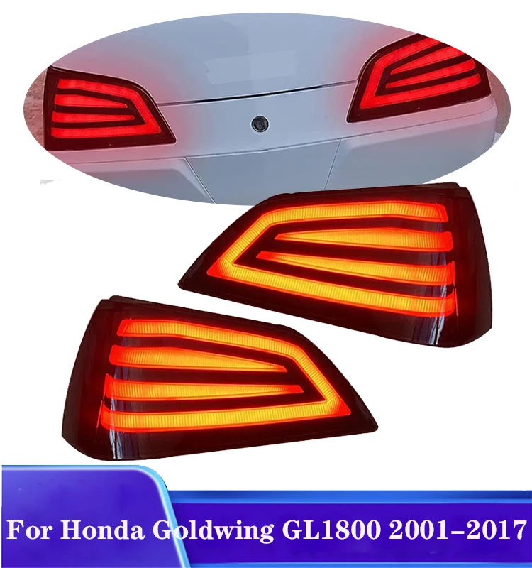 

2pcs Motorcycle Trunk Tail Light Lens Turn Signals Brake Lights Lens Cover For Honda Goldwing GL1800 2001-2017 Turn Signal Lamp