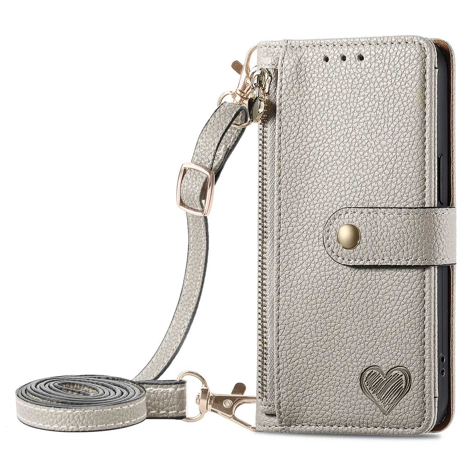 Crossbody Rits Portemonnee Kaart Solt Lederen Hoesje Voor Iphone 14 Pro Max 15 11 12 13 X Xs Xr 7 8 Plus Rfid Riem Lanyard Portemonnee Hoes