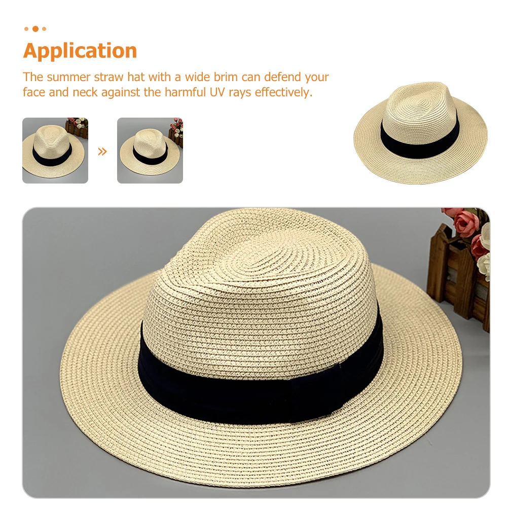 

Vintage Sun For Women Uv Protection Lightweight Adjustable Straw Summer Travel Vacation Gift Hard Wearing Breathable Design Wide