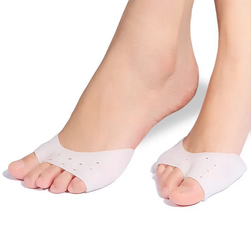 1 par meninas mulheres barriga ballet meia sapatos divididos sola macia pata dança pés proteção toe almofada bem pés pé