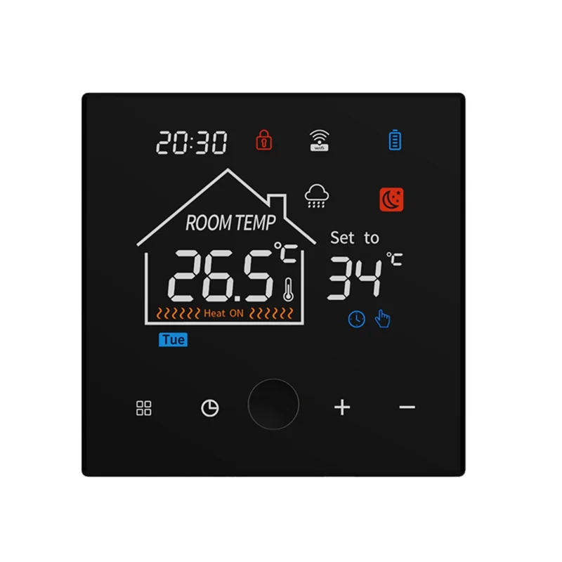 Tuya Smart Home Wifi جهاز التحكم عن بعد في درجة الحرارة، ترموستات فرن جدار الغاز اللاسلكي، تسخين تحت الأرضية قابل للبرمجة - [Qahk]