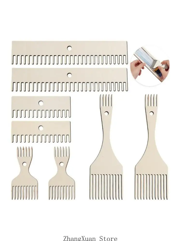 Wooden Weaving Combs Pack Of 8 For Consistent Creation 3XUF