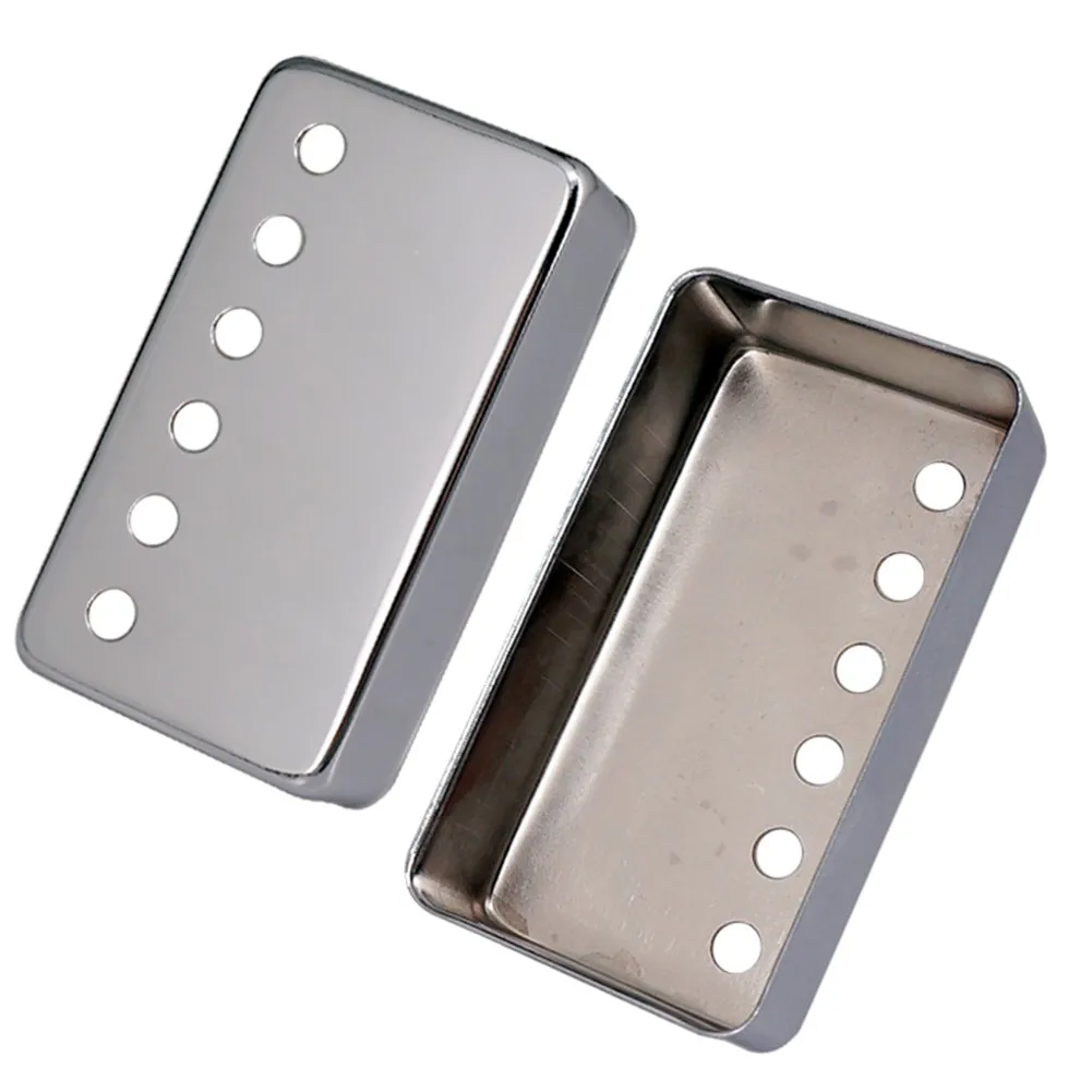 50/52mm Metal Humbucker Pickup Cover For LP Style Electric Guitar Silver/Black Pickup Covers Instruments Parts Accessories