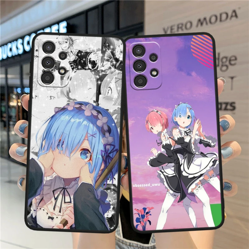 

Anime Rem Cute For Samsung A90 A80 A70S A60 A50S A40 A30S A20E A20S A10S Silicone Black Phone Case