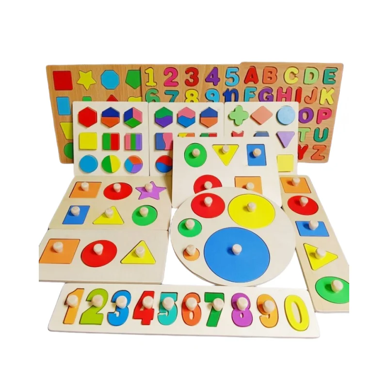 

Montessori Teaching Aids Geometric Figures Panels Puzzles Circular Shapes Pairing Cognitive Early Education Children's Toys