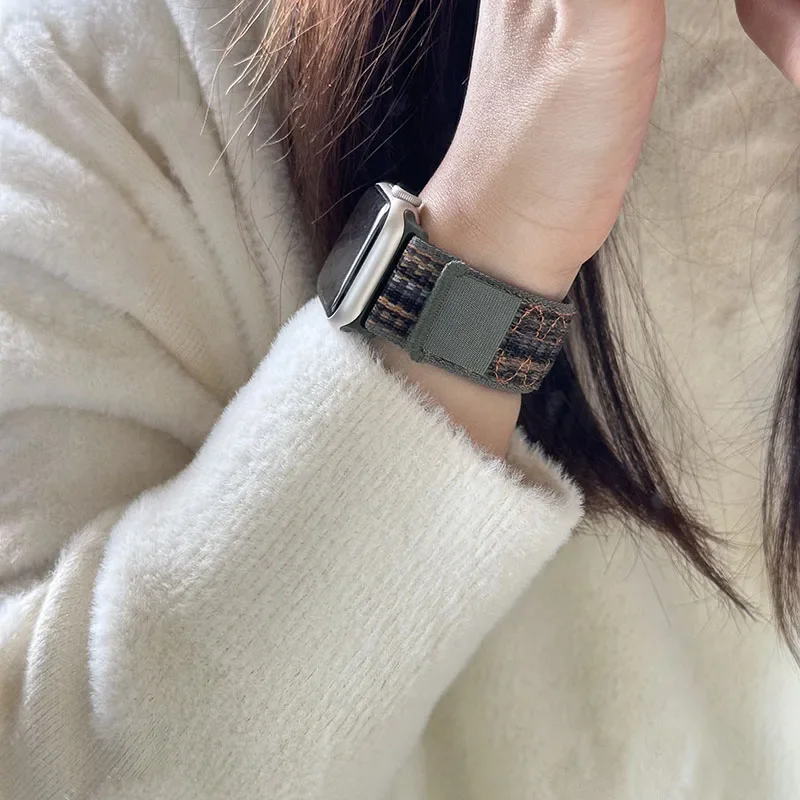 애플워치용 스포츠 루프 스트랩 1~2개, 44mm 42mm 45mm 40mm 46mm 41mm 나일론 밴드, iWatch 시리즈 10 9 8 7 울트라 2 SE 호환