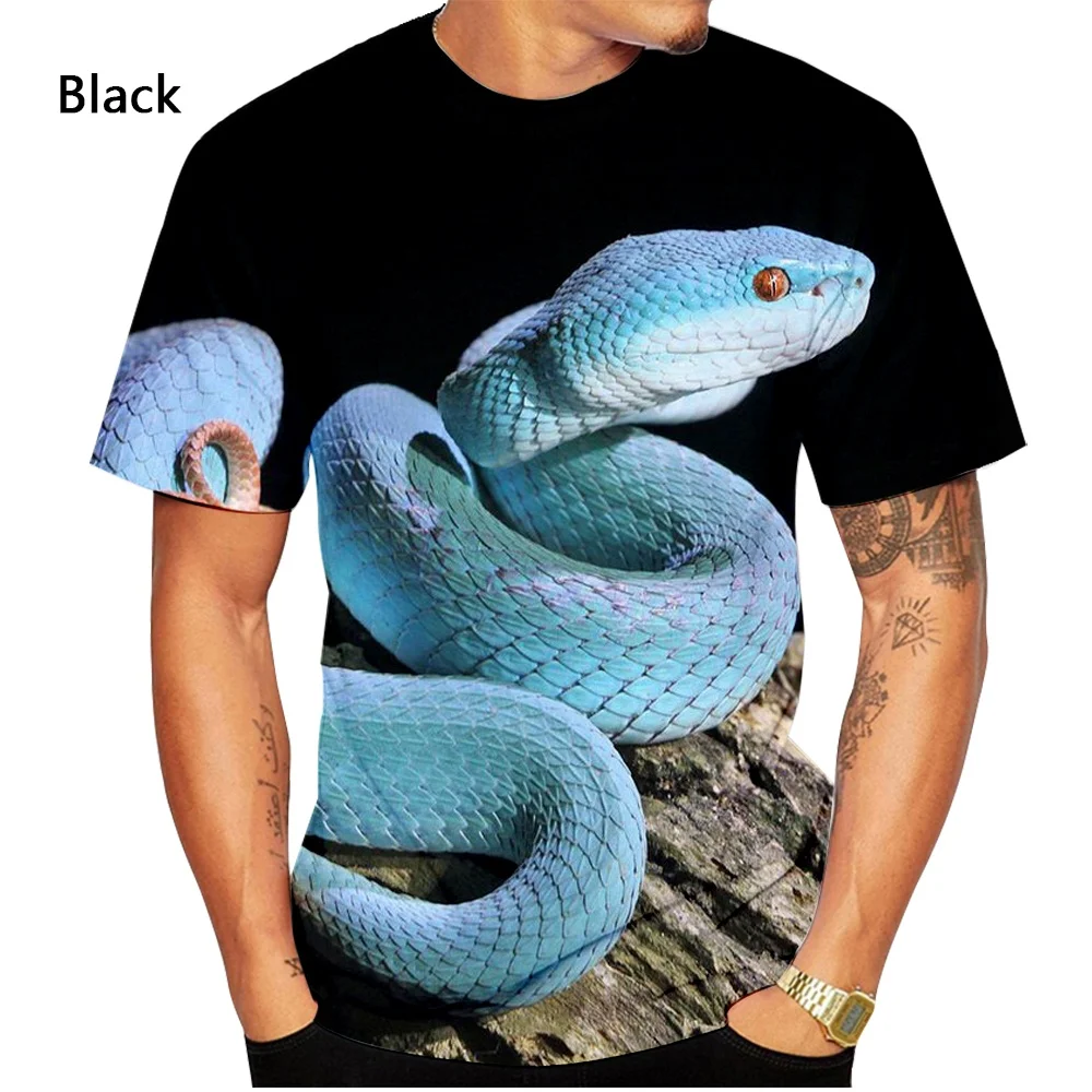 The Latest Men\'s and Women\'s Fashion 3D Printed Snake Personality Creative T-shirt Top