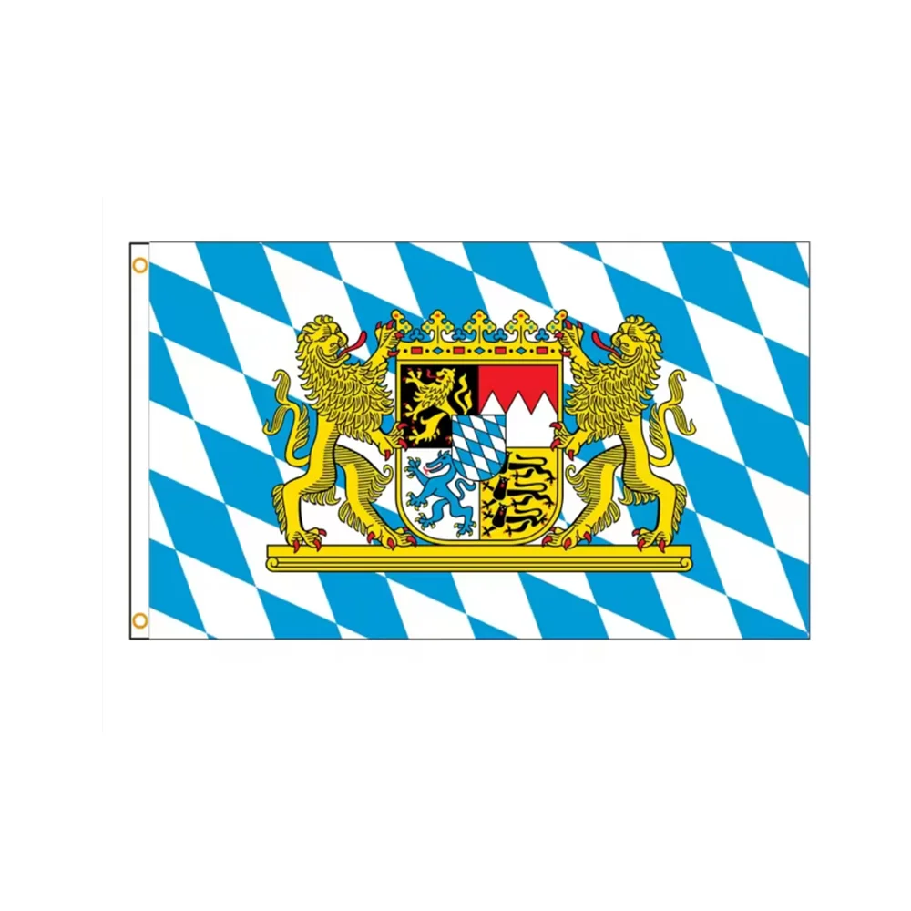 Free State of Bavaria Bayern Flag 2x3ft 3x5ft Polyester Blue White  Banner Tapestry Indoor Outdoor Home Garden Wall Decor