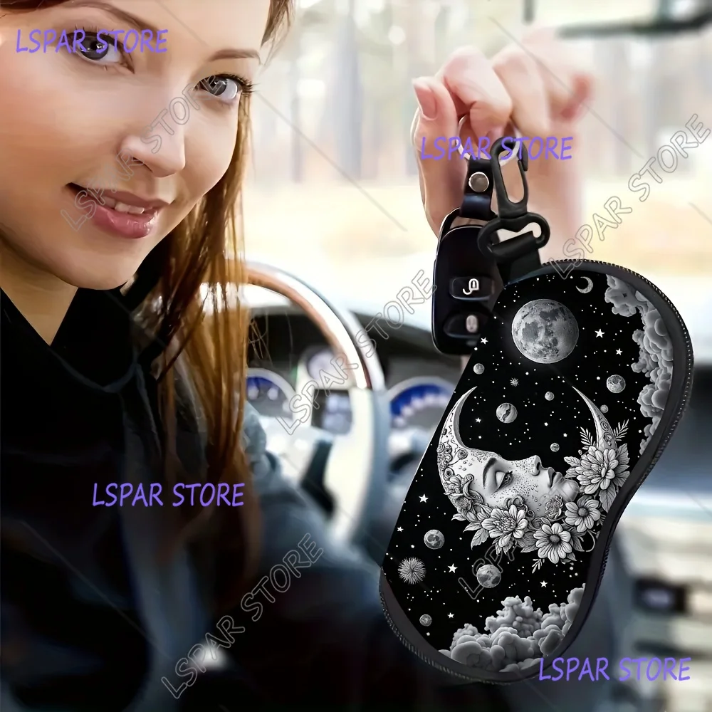 حافظة نظارات على شكل مرحلة القمر السماوية مع سحاب خفيف للغاية من المطاط الناعم وحقيبة نظارات من النيوبرين
