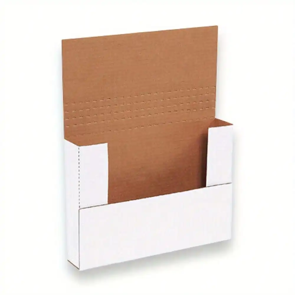 Witte, eenvoudig opvouwbare mailers 10 1/4 x 8 1/4 x 1 1/4" ECT-32B 50/doos