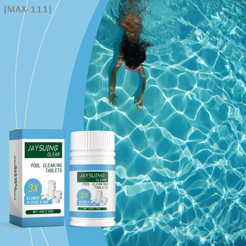【MAX-111】100g Pastillas de Cloro para Purificar y Desinfectar Agua, Tabletas Efervescentes Multiefecto para Limpieza de Piscinas y Eliminación de Algas【W1】