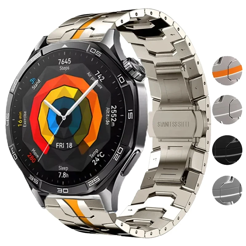 22mm Stainless Steel For Huawei Watch GT5 46mm Metal Strap For Huawei Watch GT5 Pro 46mm GT 46mm/GT2e/GT3 46mm Business Bracelet