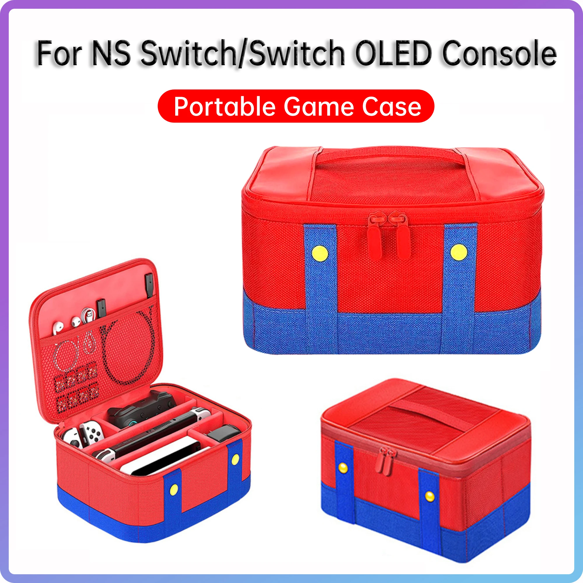 

Portable Carrying Case for Nintendo Switch OLED Hard Case Travel Storage Box Soft Shell Handbag for Switch Game Accessories