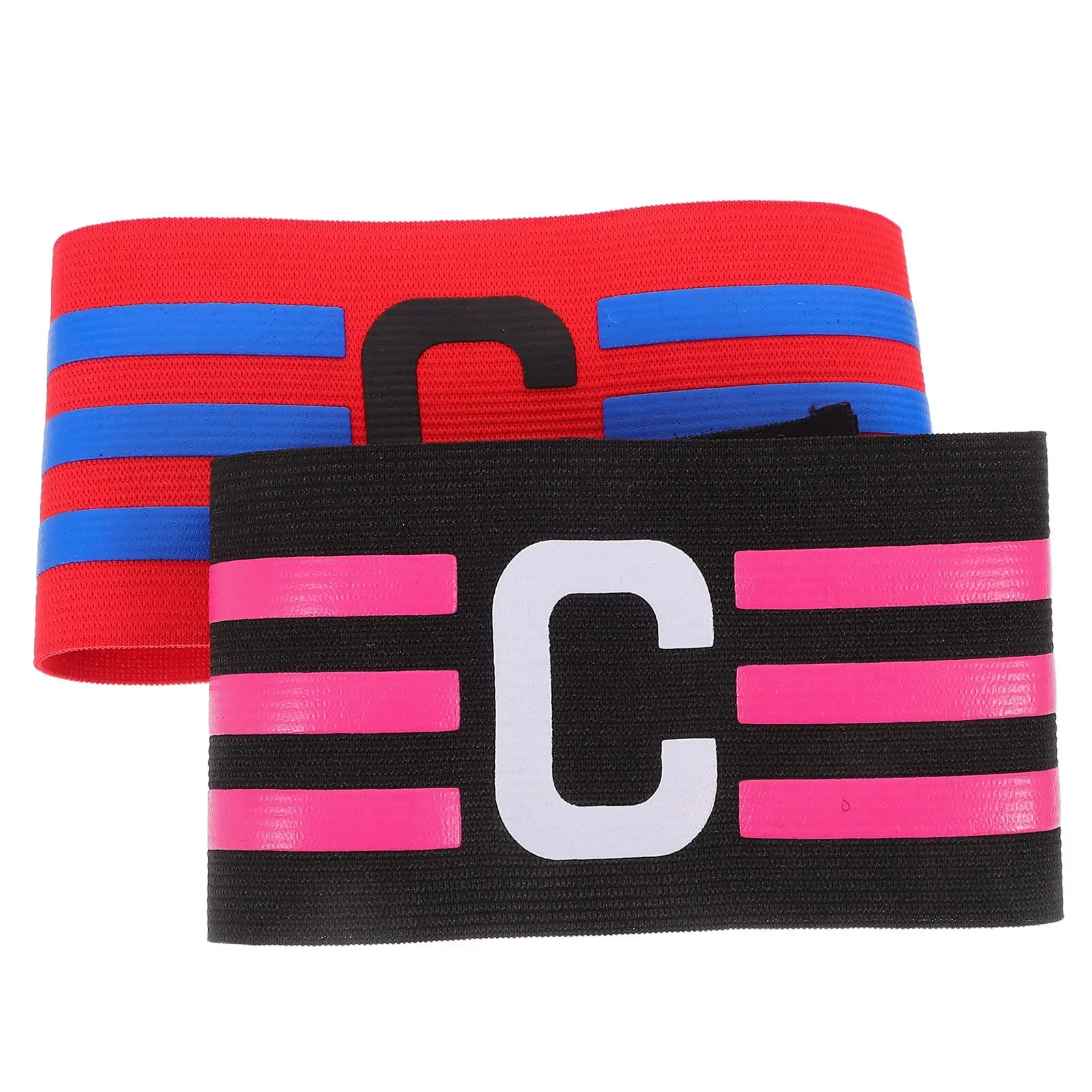 Football Captain's Armband Simple Colorful Durable Small Football Captain's Armband for Man Woman (Black Red)