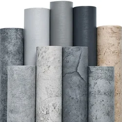 Cement Patterned PVC Waterproof Self-adhesive Wallpaper Clothing Store Game Room Coffee Shop Dormitory Bedroom Home Decoration