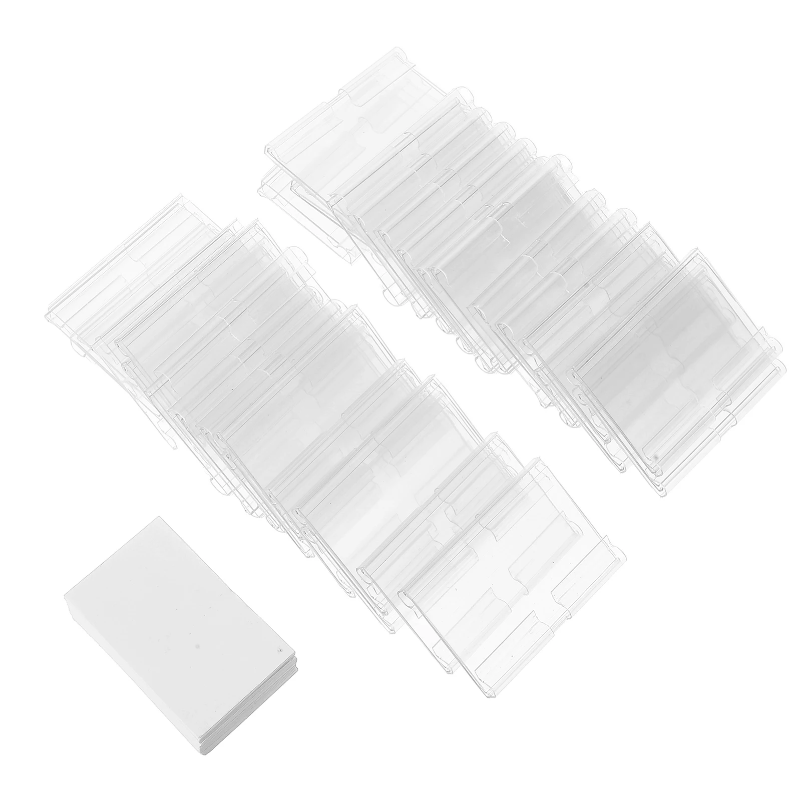 

60 set Clear Plastic Label Holder Transparent PVC Basket Tags Clip Shelf Edge Sign Holders Retail Store Display