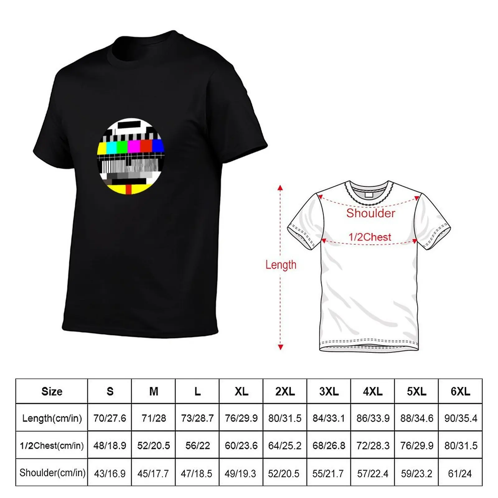 TV test card test pattern T-Shirt for a boy anime tshirt mens shirts graphic tee