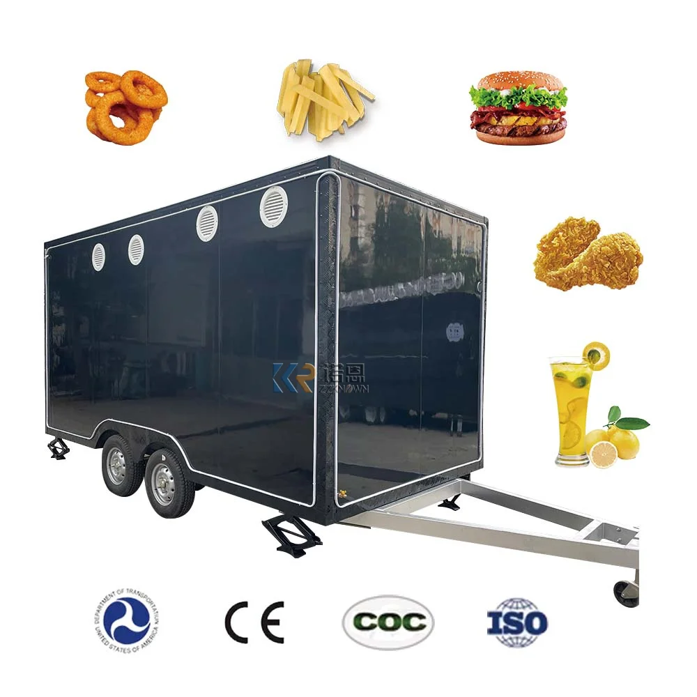 Hot Selling Mobile Food Trailer with Green Color Street Food Cart for Hot Dog Ice Cream Sale with Free Logo Print