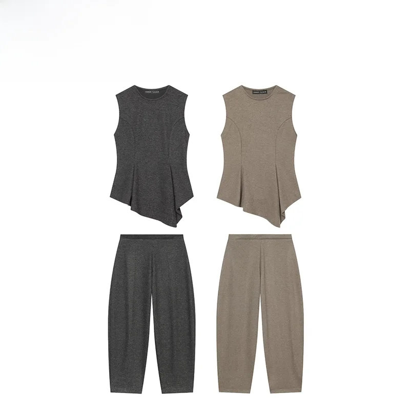 Women's Short Skirt Style Hem Top Soft Leggings Autumn New Arrival Fashion Set Casual Comfortable Two-Piece Suit for Ladies