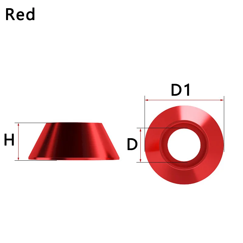 30 Stück konische Unterlegscheiben aus Aluminiumlegierung für DIN912-Schrauben M2 M2,5 M3 M4 M5 M6 M8, Aluminiumdichtungen, Abstandshalter, Befestigungselemente